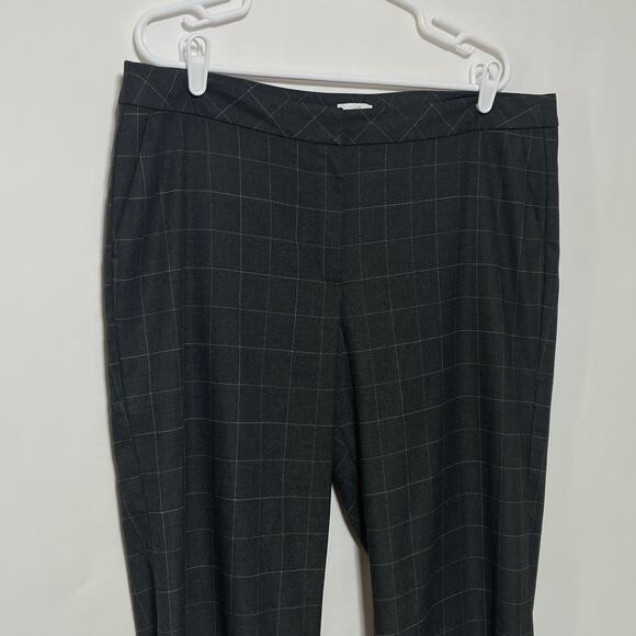 J. Jill Pants Women's 18 Petite Gray White Striped Knit Chino Straight Leg Pants - Picture 8 of 10